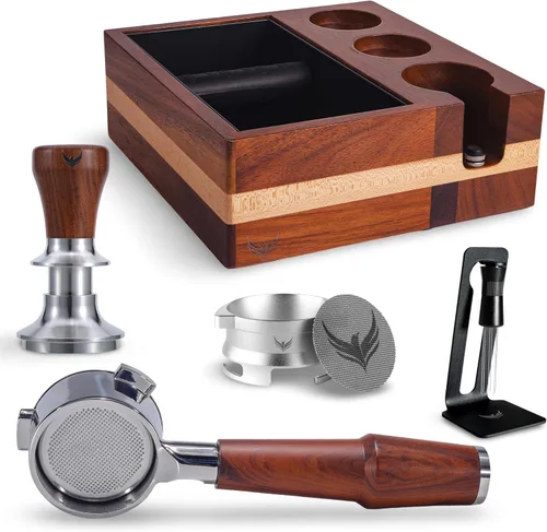 Kit de accesorios de espresso de 2.126 in para Breville incluye manipulación de resorte, portafiltro sin fondo, caja de golpeo, juego de embudo