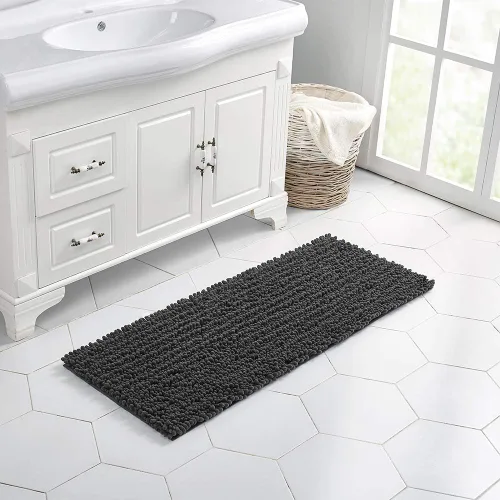 Miniatura 141 de Walensee Alfombra de baño antideslizante (24x17 pulgadas, rosa polvoriento) absorbente de agua, súper suave, lanuda de felpilla, lavable a máquina
