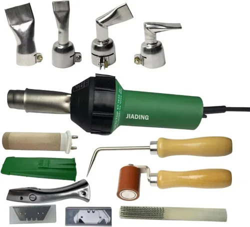 Pistola de soldadura de plástico de 110 V 1600 W Pistola de calor de aire caliente Temperatura ajustable PVC TPO Kit de soldadura Accesorios