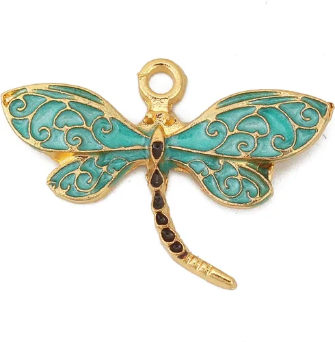 Miniatura 3 de Abalorios esmaltados y dorados para pulseras con dijes de agujero grande