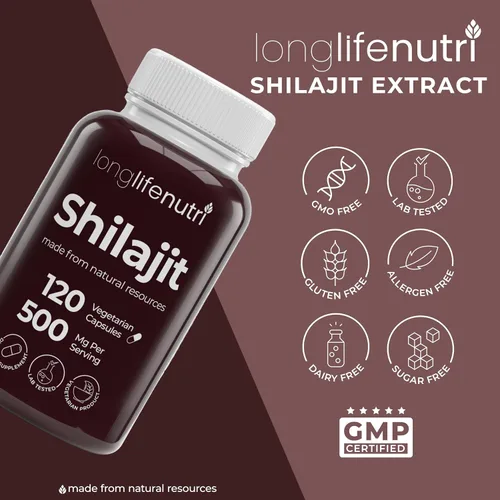 Miniatura 8 de Shilajit Extracto puro del Himalaya de 500 mg con 15% de ácido fúlvico 500 mg – 120 cápsulas vegetarianas, suministro para 4 meses, suplemento