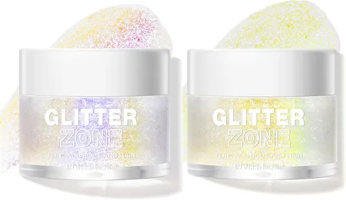 Miniatura 15 de LANGMANNI Gel holográfico con purpurina para el cuerpo, la cara, el cabello y los labios. Gel con purpurina que cambia de color bajo la luz. Vegano