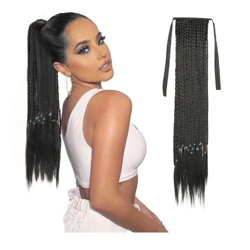 PARAHAIR Extensiones de cabello sintético suave y natural para trenzar en caja de 18 pulgadas, 3.53 onzas, color negro natural, para mujeres y niñas
