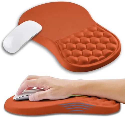 Miniatura 11 de Alfombrilla ergonómica para mouse con soporte de muñeca con espuma viscoelástica, almohadilla de masaje para aliviar el dolor del túnel carpiano
