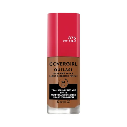 Miniatura 24 de Covergirl Outlast Extreme Wear Base líquida 3 en 1 de cobertura completa, protector solar SPF 18, beige pulido, 1 onza líquida