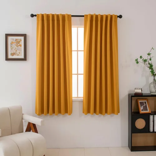 Miniatura 16 de Pickluc Cortinas opacas de 63 pulgadas de largo, 2 paneles de cortinas opacas para dormitorio o sala de estar, pestaña trasera y bolsillo para Negro