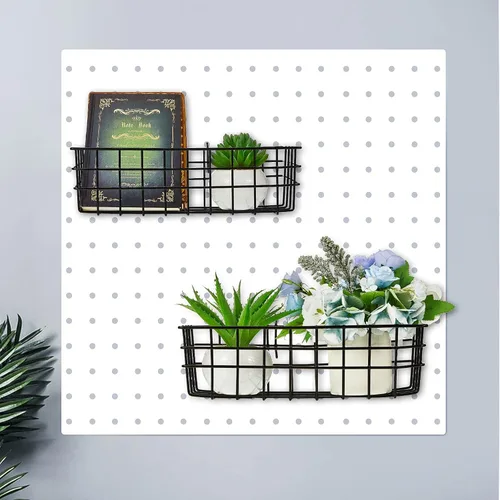 Miniatura 6 de 8 cestas de tablero de clavijas, estantes de tablero de clavijas, estantes de alambre para tablero de clavijas, organizador de pared, accesorios