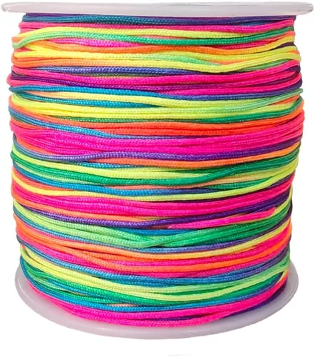 Miniatura 32 de Cordón de nailon trenzado de 150 yardas de 0.020 in, cuerda de hilo de nailon trenzado para pulseras de nudos chinos, collares, macramé, joyería