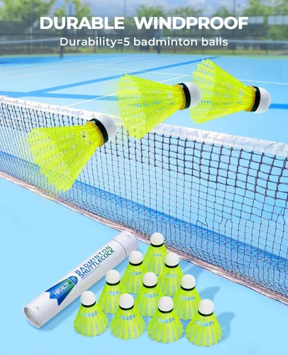 Miniatura 6 de HIRALIY 12/24 Pack Badminton Birdies Nylon, Durable Shuttlecocks for Backyard & Baseball Batting Practice, Wind Resistant Yellow/Pink Bulk Ball Set