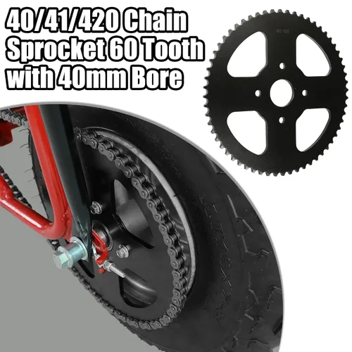 Miniatura 5 de YOXUFA Mini piñón de bicicleta 60T con 420 cadenas 90 eslabones compatibles con Coleman CT200U BT200X CT200U-EX Baja Warrior Massimo TrailMaster