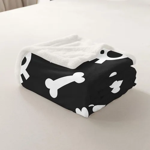 Miniatura 5 de Skull Flannel Fleece Throw Blanket 40"x50" Cartoon Skulls Fuzzy Blanket for Sofa Couch Love Hearts Polka Dots All Season Bed Blankets Plush