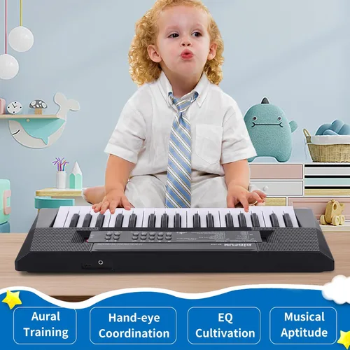 Miniatura 2 de Teclado de piano para niños, teclado de música portátil de 37 teclas, aprendizaje temprano, música electrónica, instrumento de piano para niños