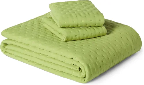 Miniatura 10 de Amazon Basics - Juego de edredón de microfibra cepillada, extra suave con textura natural, 3 piezas, tamaño Queen/Full, verde