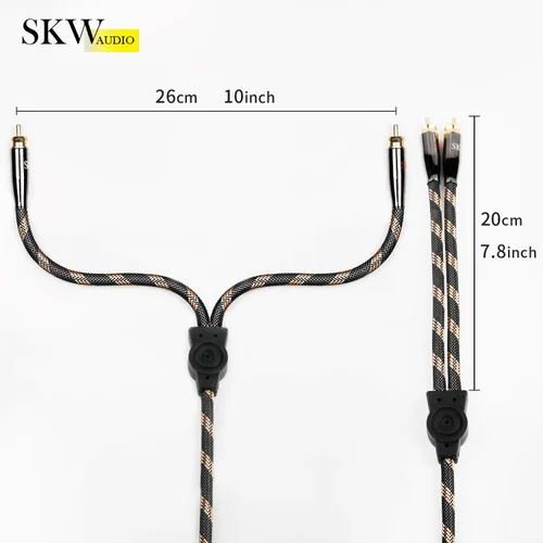 Miniatura 4 de SKW Cable divisor RCA Y (1 macho a 2 macho) - Cable de subwoofer de 3.2 pies (3.3 ft) con cobre de ultra alta pureza y blindaje múltiple para cine