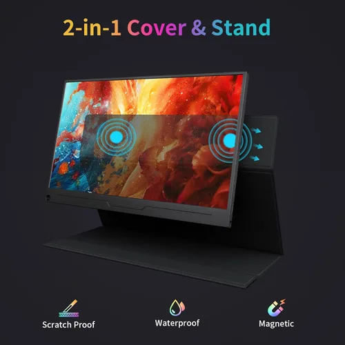 Miniatura 8 de MAGICRAVEN Monitor portátil, extensor de pantalla USB-C y HDMI, segunda pantalla para consola con altavoces integrados, funciona con PS5, Xbox