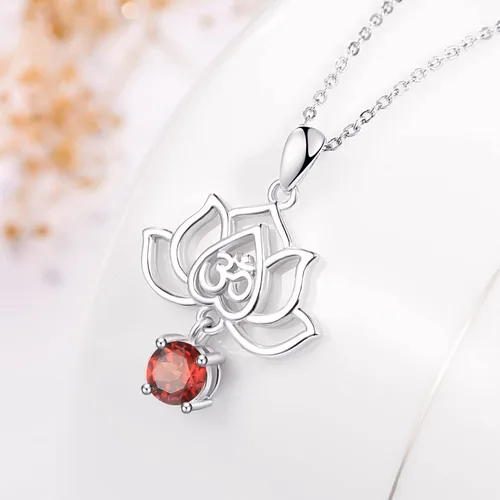 Miniatura 3 de TANGPOET Chakra Necklace Sterling Silver Lotus Pendant Necklace Healing Crystal Dragonfly Jewelry Birthday Christmas Gifts for Women Mom Daughter