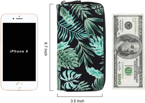Miniatura 6 de HAWEE - Cartera para teléfono celular, con dos cierres y correa larga extraíble para la muñeca, para mujer