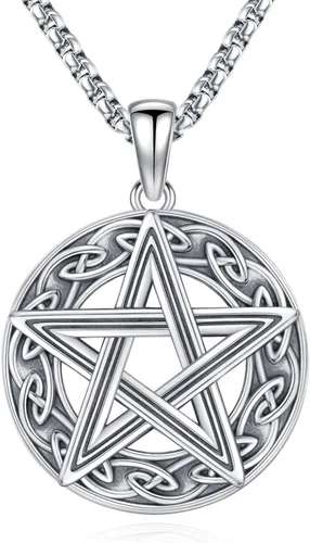 Miniatura 22 de Joyería Mágica para Mujeres y Hombres Nudo de Bruja Plata 925 Original Collar de Nudo de Bruja Tetragrammaton Hecate Collar Lilith Collar Pentagrama