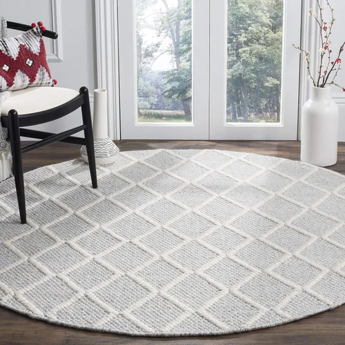 Miniatura 13 de SAFAVIEH Colección Natura - Alfombra decorativa de 2 x 3 pies, gris, hecha a mano de lana y viscosa, ideal para áreas de alto tráfico en entrada
