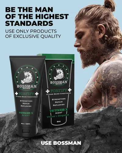 Miniatura 18 de Bossman Fortify - Acondicionador intenso para barba para hombres (aroma de diligencia), hidrata, repone y protege con ingredientes naturales
