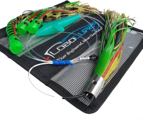 Miniatura 2 de Lobo Lures #221 Atún Magic Skipjack híbrido UV 12" acero inoxidable Jet Head Pesca Daisy Chain Bluefin Atún Señuelo Verde/Dorado