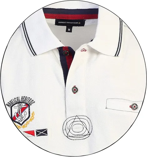 Miniatura 4 de Gioberti Polo de piqué para hombre, ajuste ajustado, 9513 Blanco, L