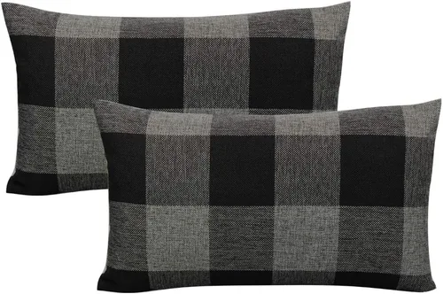 Miniatura 10 de VAKADO Fundas de Almohada Decorativas Rosas para San Valentín 16x16 Juego de 2 Buffalo Día de San Valentín Decorativas Gingham Casa de Campo Cuadros