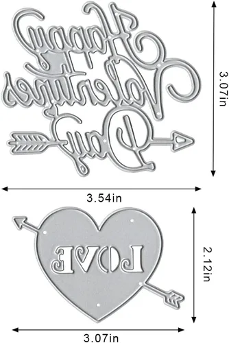 Miniatura 2 de Troqueles de corte de metal de corazón de San Valentín, palabras troqueladas con sentimiento para hacer tarjetas, día de San Valentín, álbumes