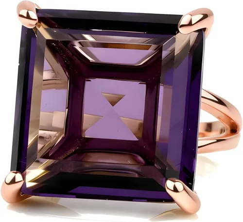 Miniatura 7 de Artisan-made Big Amethyst Ring with 925 Sterling Silver Band - Stunning Amethyst Jewelry for Women - February Birthstone Jewelry for Occasions and