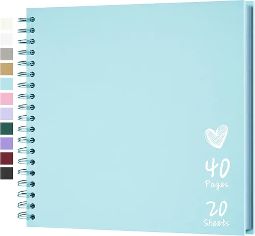 Miniatura 36 de Álbum de recortes de 7 x 7 pulgadas, álbum de recortes DIY de tapa dura de papel kraft, álbumes de fotos, 40 páginas, perfecto para fotos de 4 x 6