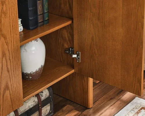 Miniatura 5 de LKTART Aparador moderno de mediados de siglo, armario de almacenamiento pequeño con orificios de salida para sala de estar, cocina, entrada, marrón