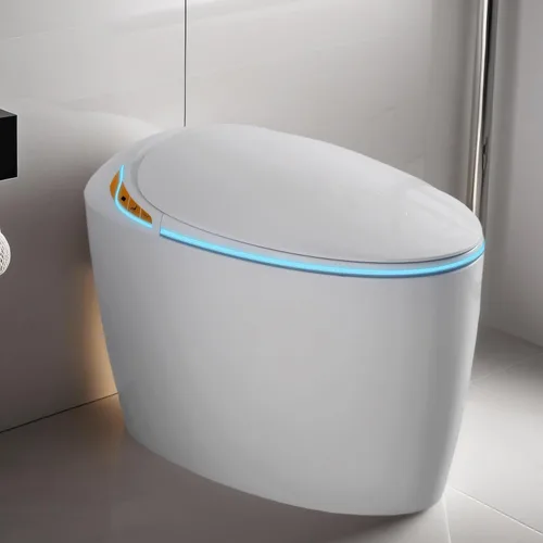 Miniatura 9 de WinZo Inodoro Bidé con Instalación de 10", Inodoro Inteligente con Bidé, Forma Ovalada Moderna, Apertura/Descarga Automática, Asiento Calefaccionado