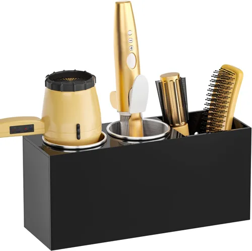 Miniatura 8 de NIUBEE Organizador de herramientas de peinado de montaje en pared - Soporte de gabinete de baño para secadores, planchas planas, rizadores - Blanco