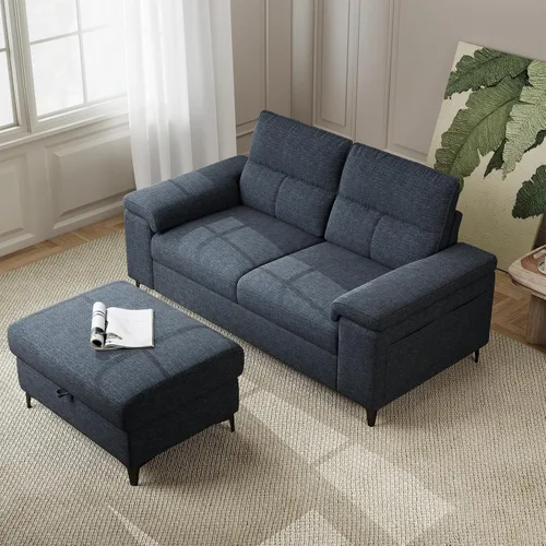 Miniatura 12 de Upvilla Sofá moderno de 71.25 pulgadas para sala de estar, sofás de asiento profundo con cojín de 8 pulgadas, cómodo sofá de amor de felpilla de 2