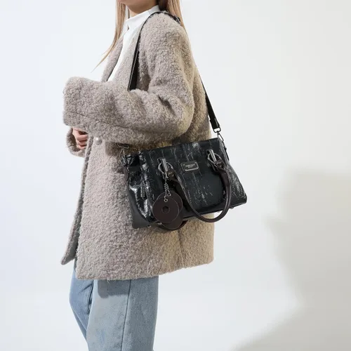 Miniatura 2 de Bolsos y carteras para mujer, bolso de mano de cuero vegano para mujer, bolso de hombro, bolso de viaje con compartimentos