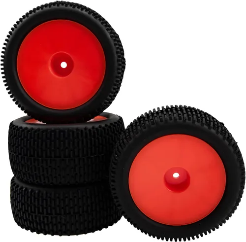 Miniatura 8 de Neumático de goma de 88mm/3.46" para rueda delantera y trasera y llantas de rueda de plástico con cubo de 12mm Hex Compatible con Redcat Tornado
