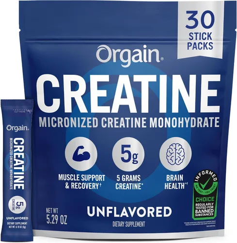Miniatura 8 de Orgain Monohidrato de creatina en polvo micronizado, sabor a limonada, 0.18 onzas de creatina, 70 porciones, apoya el crecimiento muscular