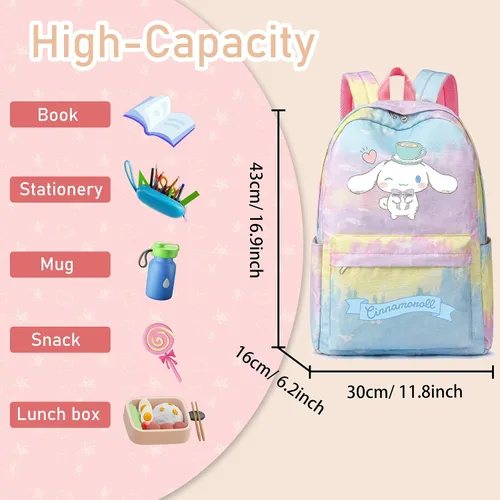 Miniatura 3 de Roffatide Anime Cinnamoroll Print Casual Mochila Big Ear Dog Laptop Mochila