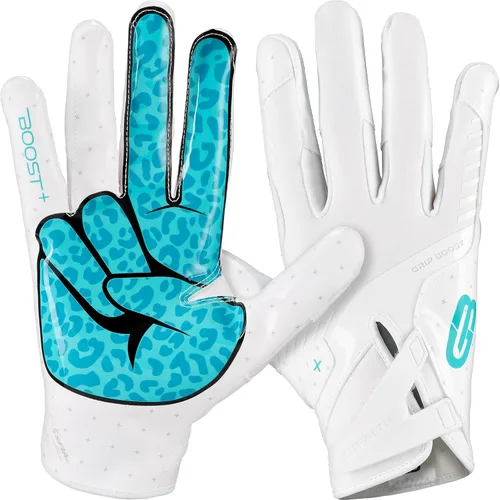 Miniatura 18 de Guantes de fútbol Grip Boost - Peace Stealth 6.0 Boost Plus Tecnología adhesiva - Guantes de fútbol para adultos y jóvenes para receptor abierto