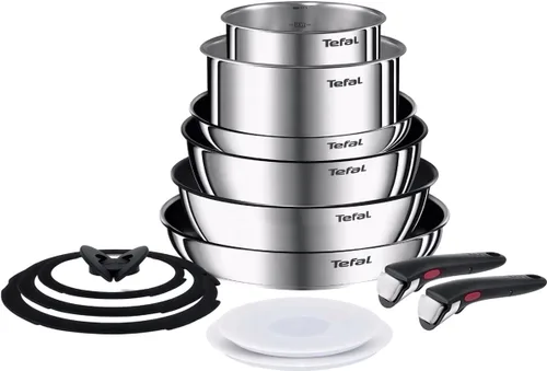 Tefal Ingenio Preference ON - Juego de sartenes antiadherentes de inducción de 13 piezas, sartenes de 24 y 11.0 in, cacerolas de 16 y 7.9 in, wok de