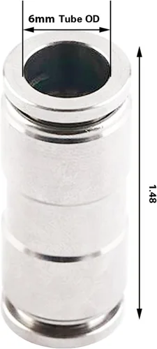 Miniatura 4 de Conectores de empuje recto de unión de 0.236 pulgadas para conectar accesorios, conectores de empuje neumáticos de acero inoxidable, CEKER