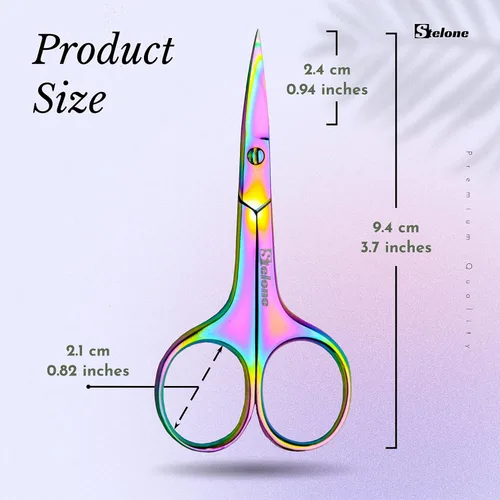 Miniatura 4 de Tijeras de aseo profesional para cejas, pequeñas tijeras curvadas de acero inoxidable para manicura y belleza para mujeres