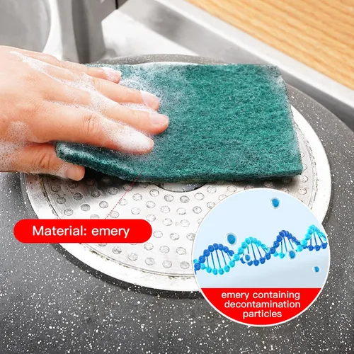 Miniatura 8 de Esponjas de limpieza pesadas antiarañazos, esponja de limpieza de platos, herramienta de limpieza reutilizable verde para el hogar, para cocina