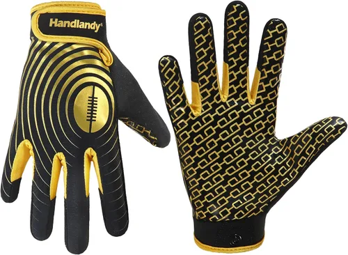 Miniatura 13 de HANDLANDY Guantes de fútbol para jóvenes, guantes receptores adhesivos para niños, guante de fútbol de súper agarre, mejor regalo para niños y niñas
