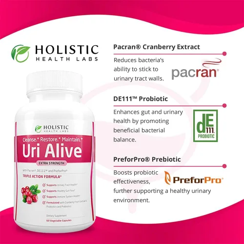Miniatura 6 de Uri Alive Suplemento de apoyo urinario extra fuerte para el tracto urinario, la vejiga, la flora intestinal y la salud del sistema inmunológico