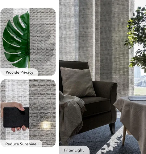 Miniatura 4 de GoDear Design - Persianas verticales ajustables para puertas corredizas, riel extensible de 45.8 a 86 pulgadas de ancho, cortinas de panel