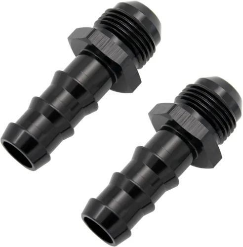 Miniatura 15 de Negro recto aluminio 4AN macho Flare a 1/4 "(6.3mm) Barb Push Hose Barb Fitting Adapter