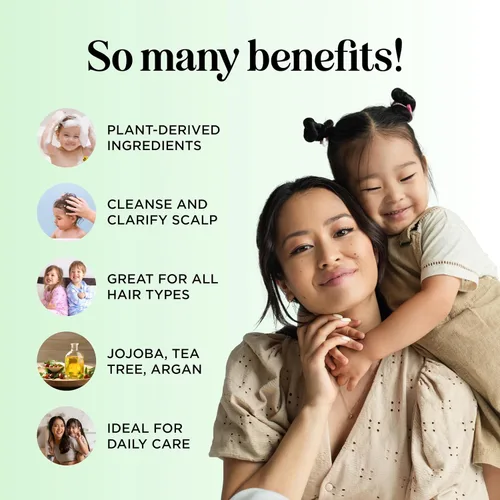 Miniatura 3 de HONEYDEW Champú limpiador para niños para cuero cabelludo seco, champú para el cuidado del cuero cabelludo escamoso seco para niños y removedor