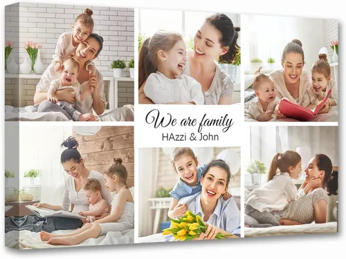 Miniatura 22 de LZIMU Impresiones en lienzo de collage con tus fotos personalizadas múltiples imágenes para pared, collage personalizado de fotos, regalos