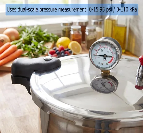 Miniatura 6 de Ollas a presión de alta capacidad con estante para cocinar olla a presión de conservas de 15 cuartos con manómetro Válvula de seguridad a prueba